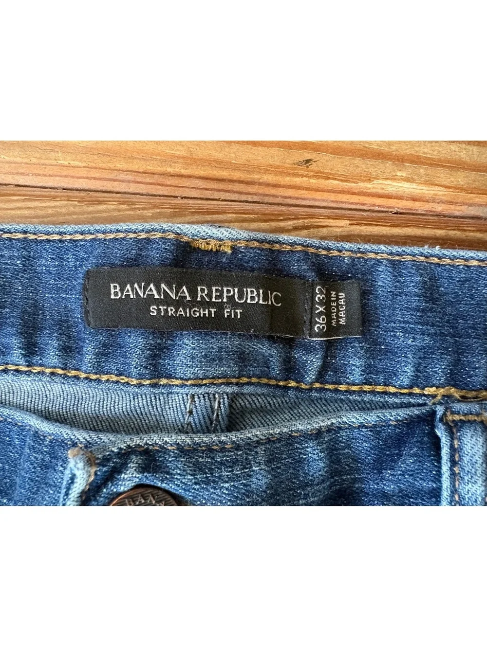 Banana Republic Men’s Straight Fit Jeans 36x32 Medium Wash Stretch Denim